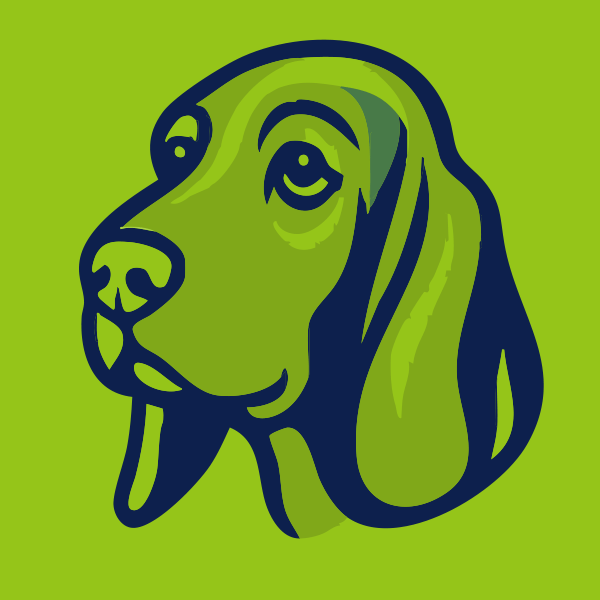collage-5b a green-tinted modern pop art style dog illustration
